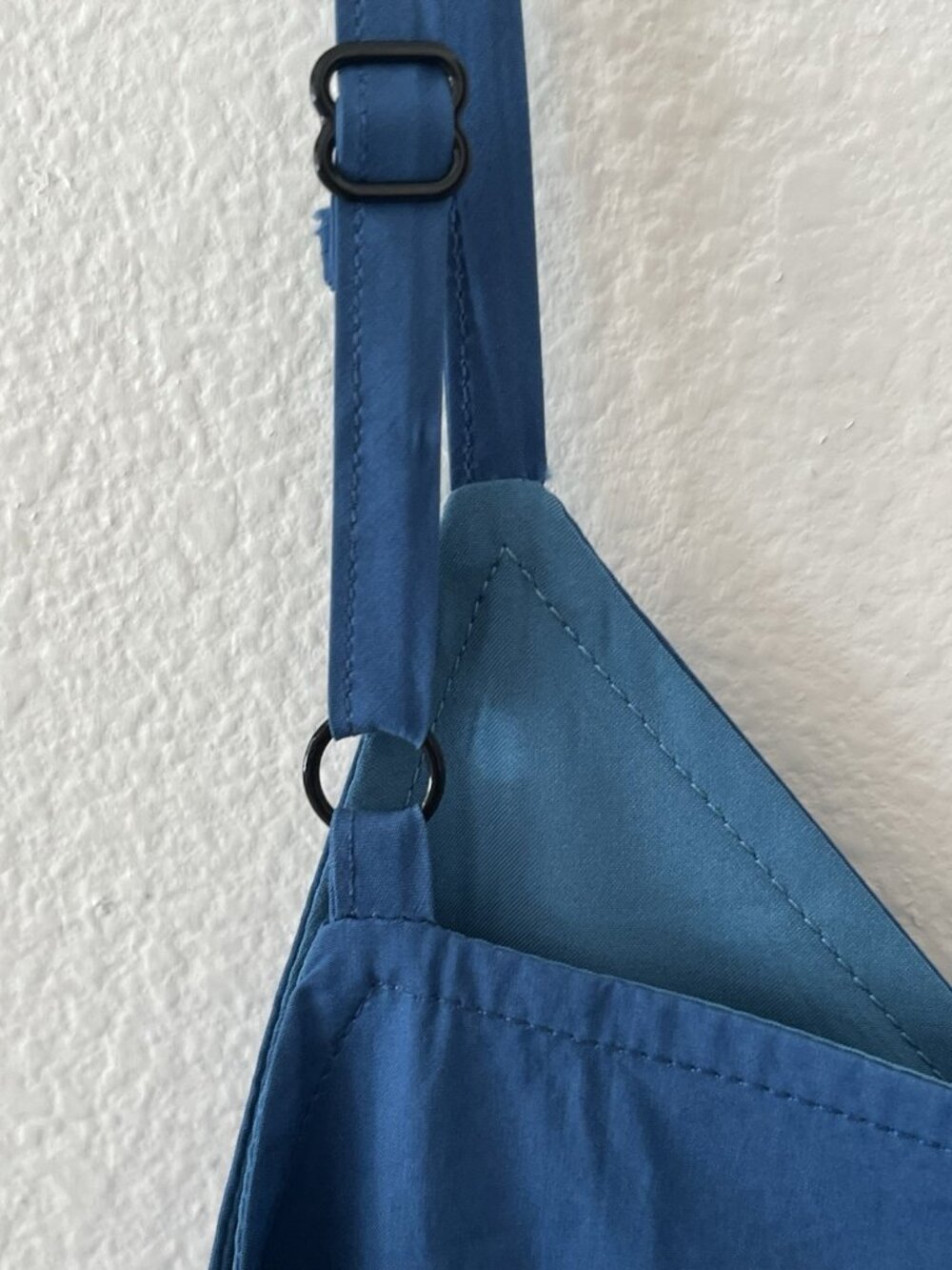 KUOSE Blue Embroidered Floral Sundress S Adjustable Straps Lined Cottagecore - Picture 10 of 14
